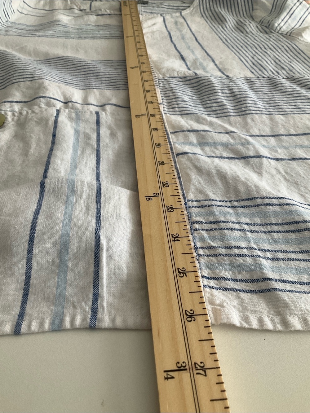 Habitat Striped Tunic Top White Blue Lagenlook Large - Picture 11 of 14
